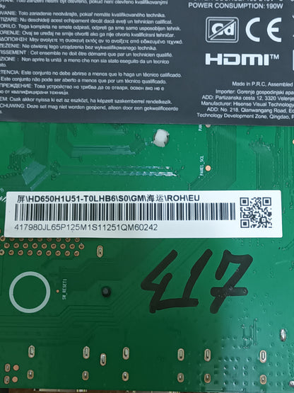 placa t-com, RSAG7.820.13027/R0H, desmontada de TV HISENSE 65379N