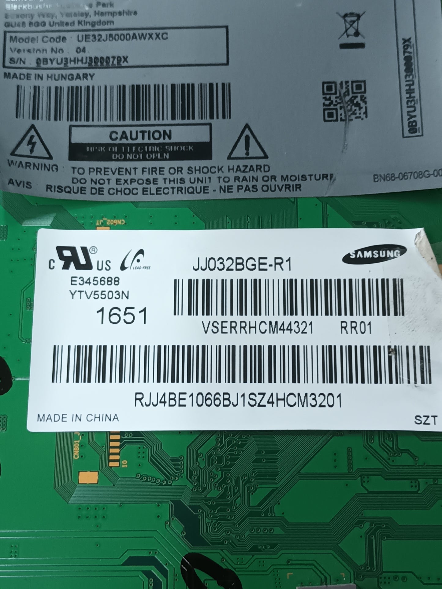 PLACA MAIN, BN94-08230H, de TV SAMSUNG UE32J5000AW