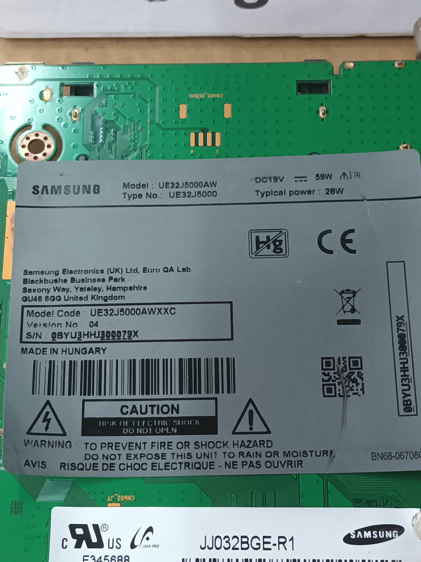 PLACA MAIN, BN94-08230H, de TV SAMSUNG UE32J5000AW