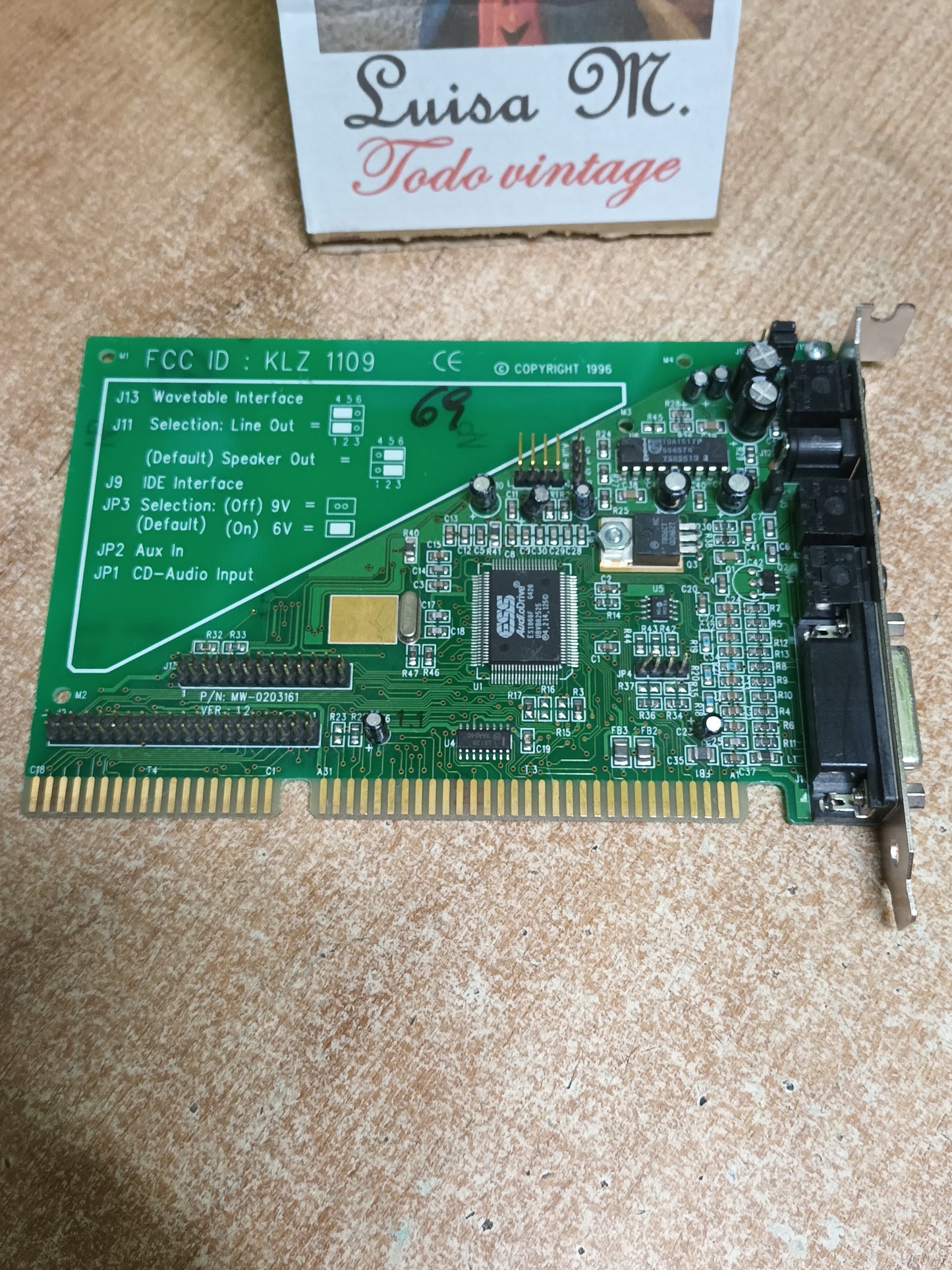Tarjeta de Sonido ESS AudioDrive ES1868F ISA