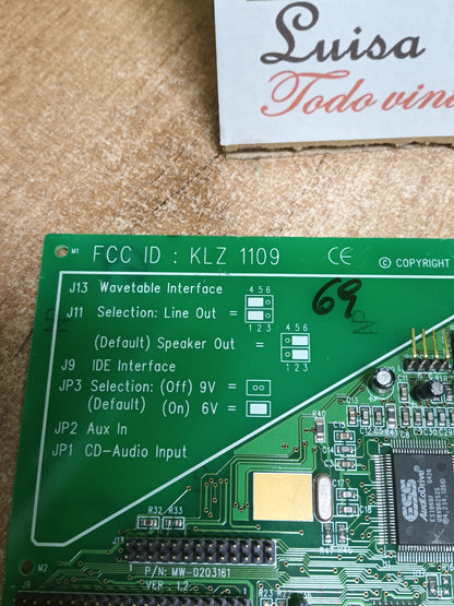 Tarjeta de Sonido ESS AudioDrive ES1868F ISA
