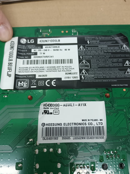 69083603(1.0), EBT66128504, de LG43UN71006LB, NUEVA