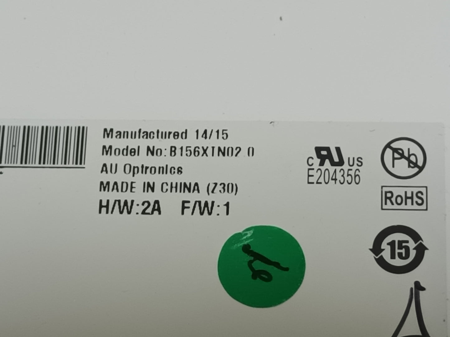 B156XTN02.0, pantalla de portatil, (ref-86)