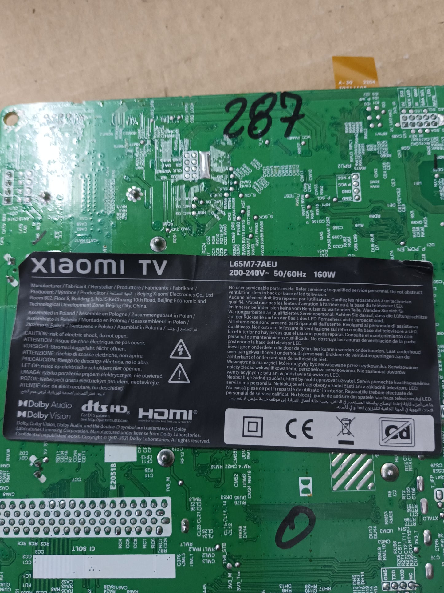 TD.MT9612.795, de XIAOMI TV L65M7-7AEU,