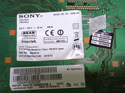 1-894-727-11, de SONY KD-65X8508C