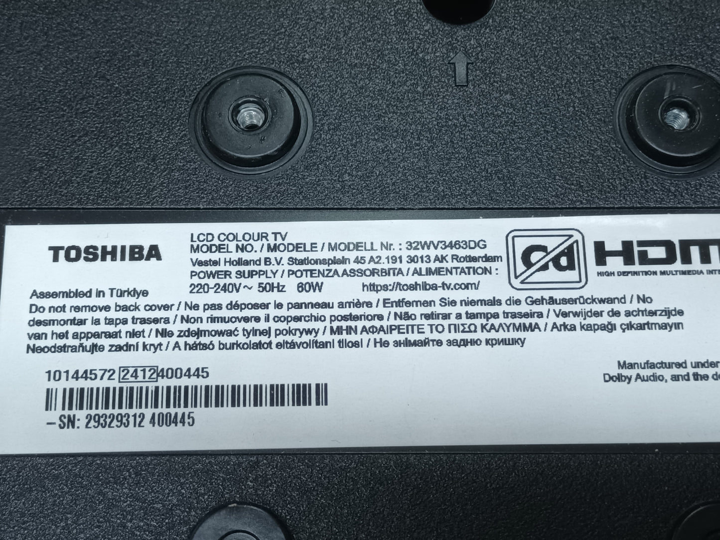 Kit 2 Tiras LED de TOSHIBA 32WV3463DG