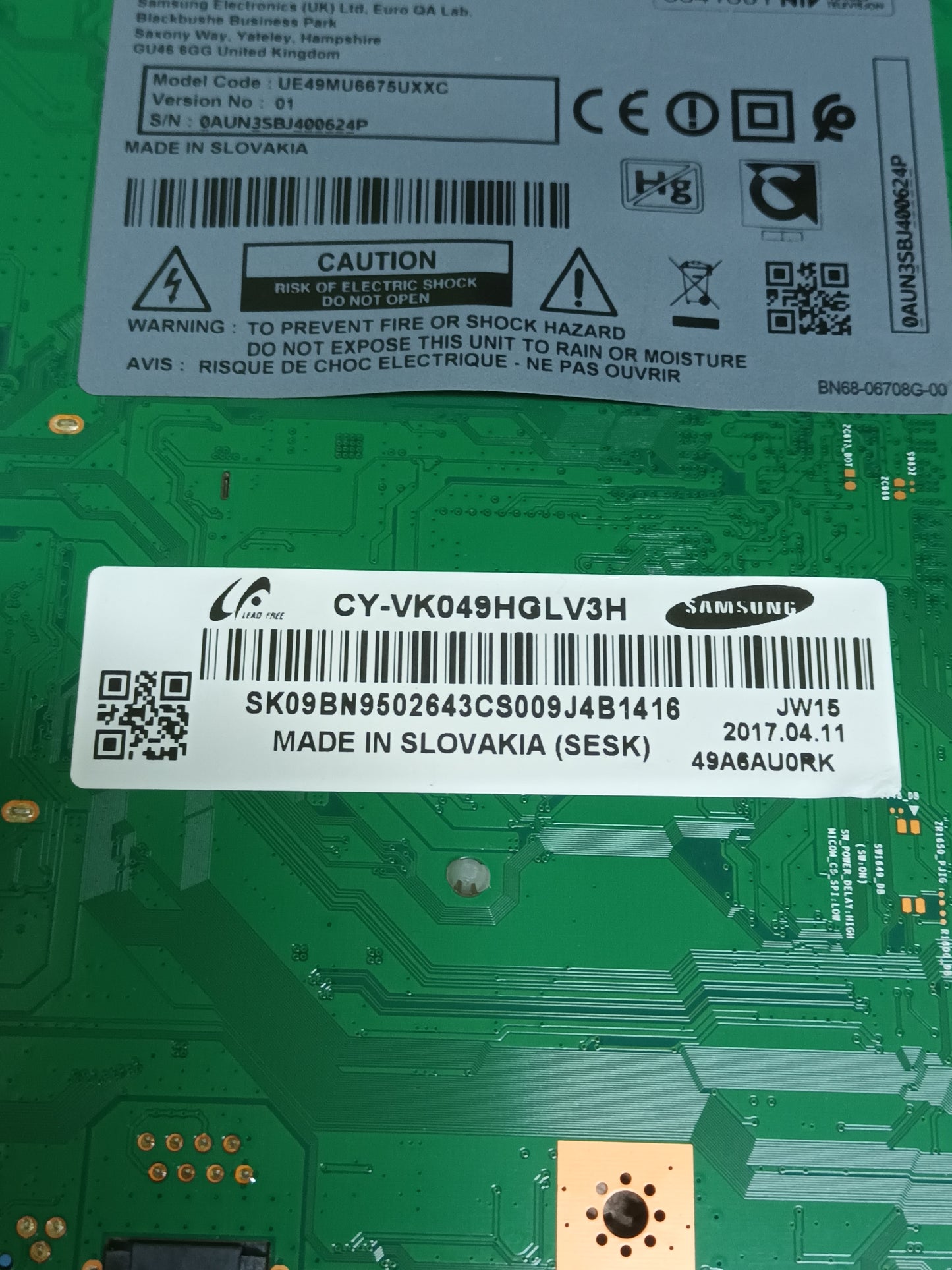 PLACA MAIN, BN94-11917H, de SAMSUNG UE49MU6675U
