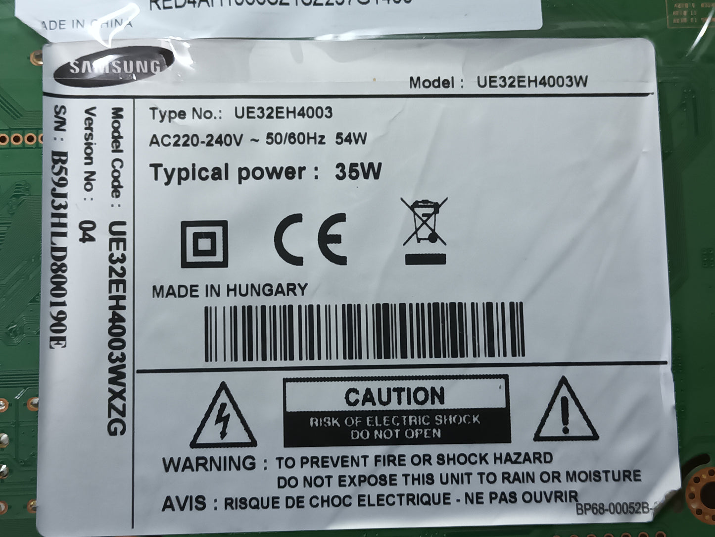 BN94-06008S, de Samsung UE32EH4003W