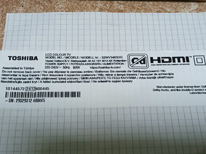 17IPS63, de TOSHIBA 32WV3463DG