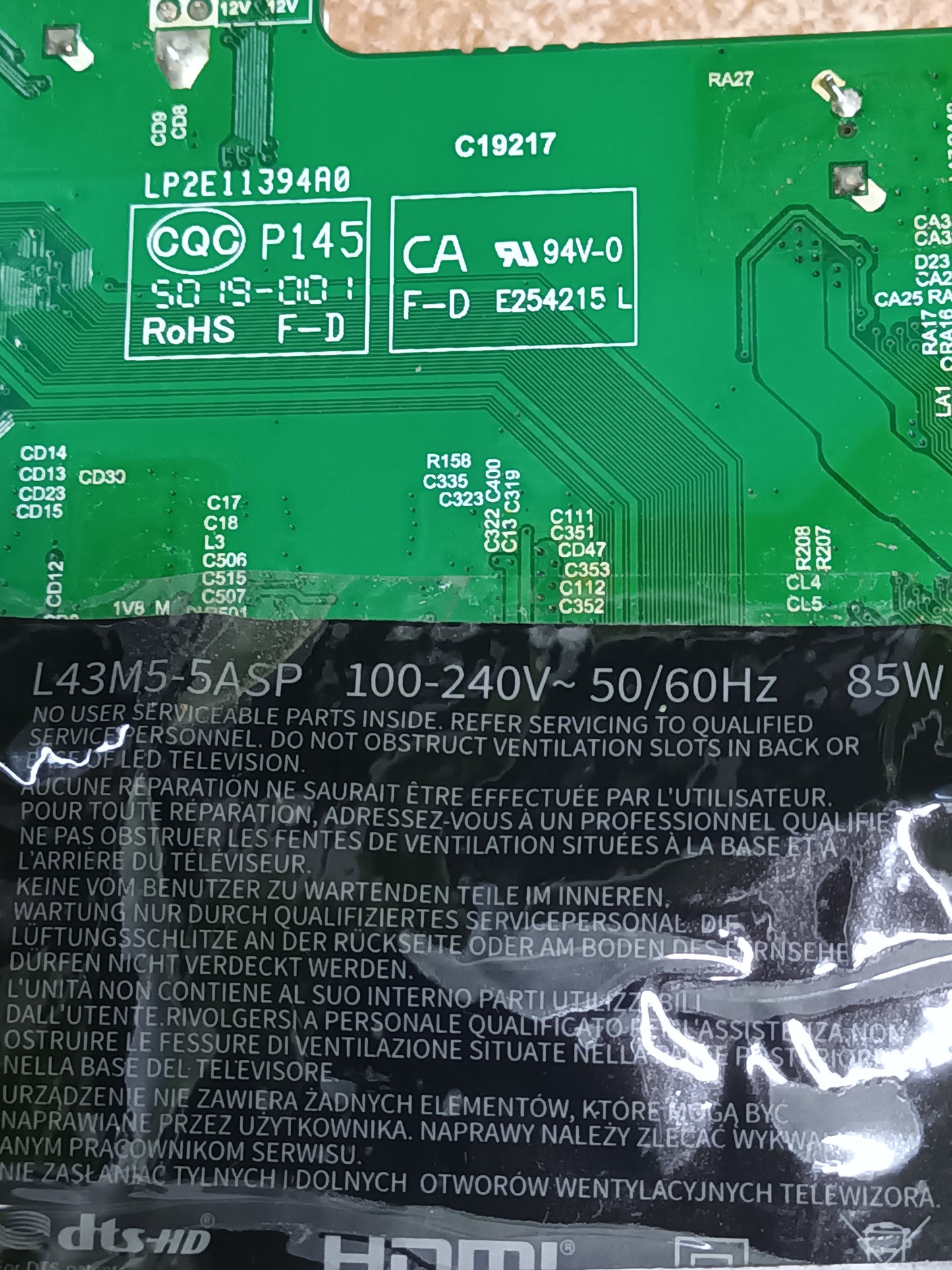 SHG5504I-101H, de XIAOMI L43M5-5ASP