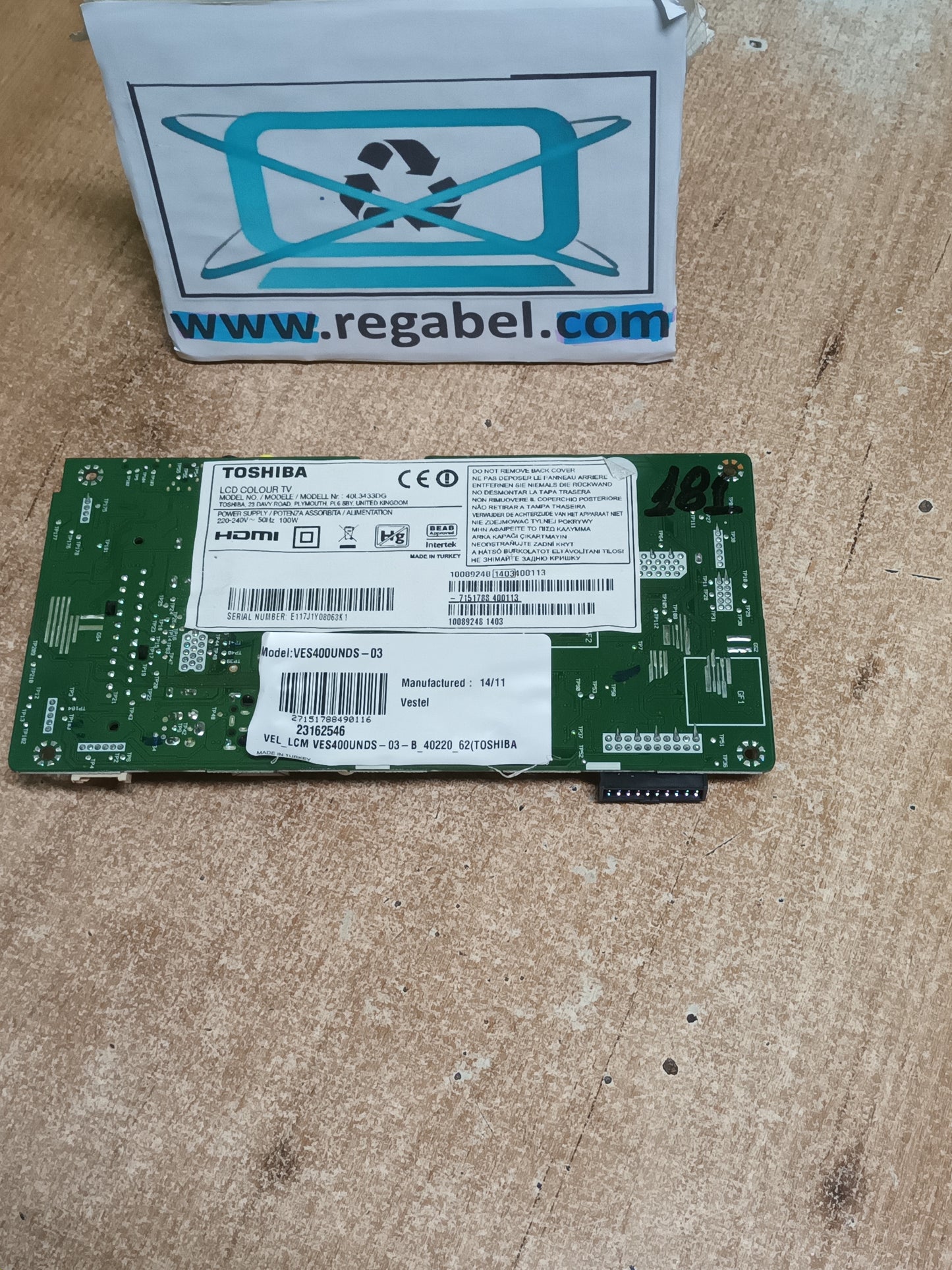 17MB95S-1, de TOSHIBA 40L3433DG