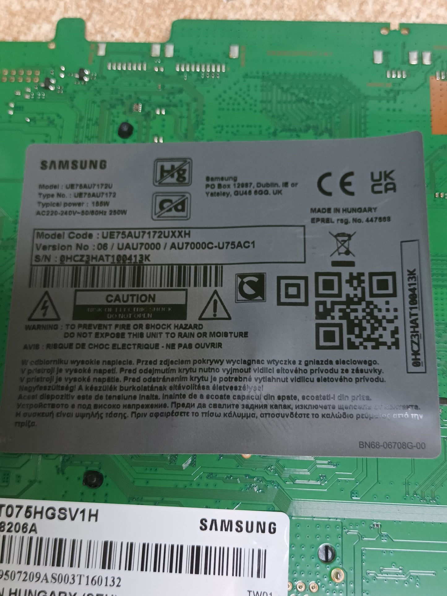BN94-17152G, de SAMSUNG UE75AU7172U