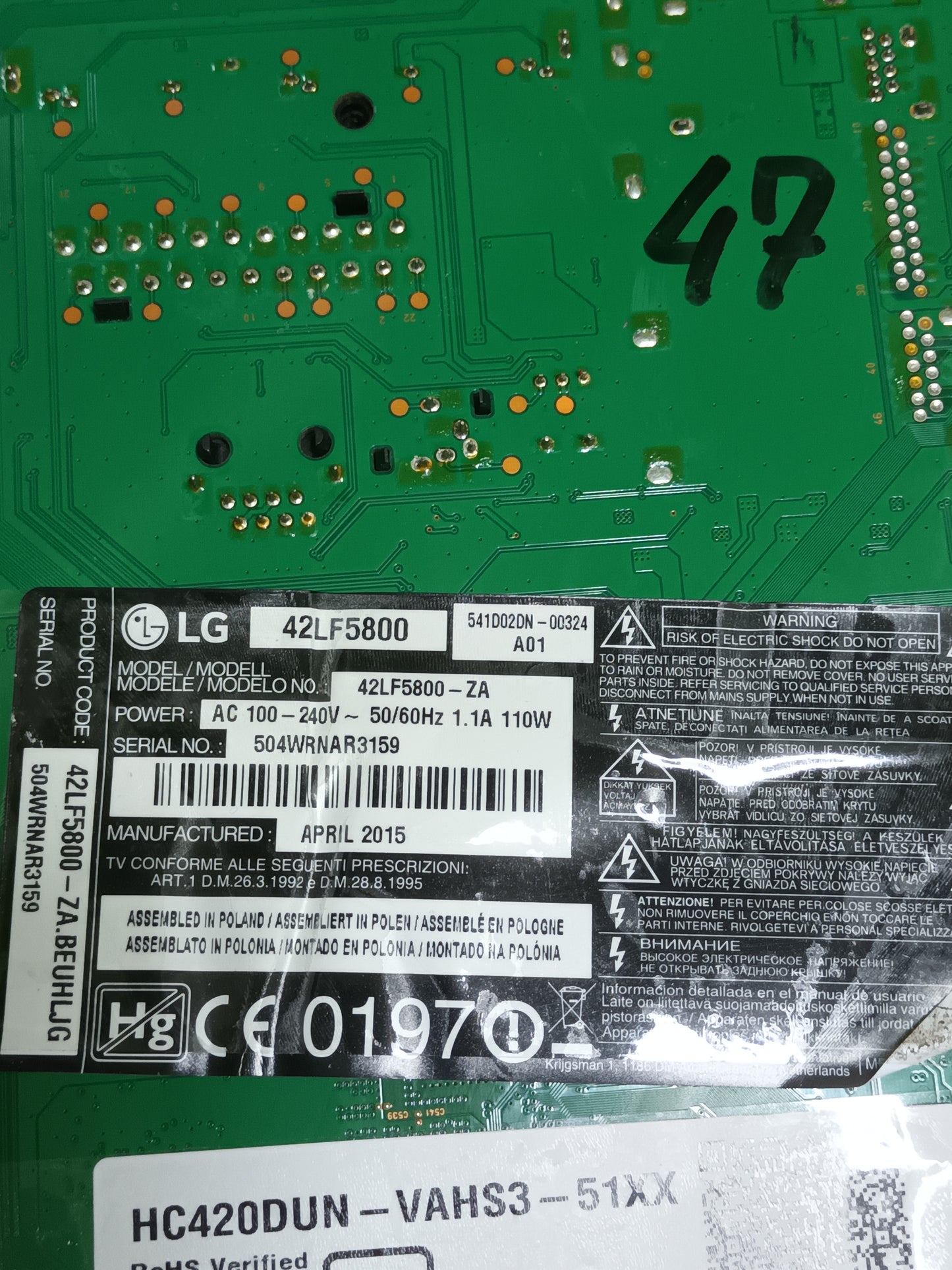 EAX65423701(2.1), de LG42LF5800