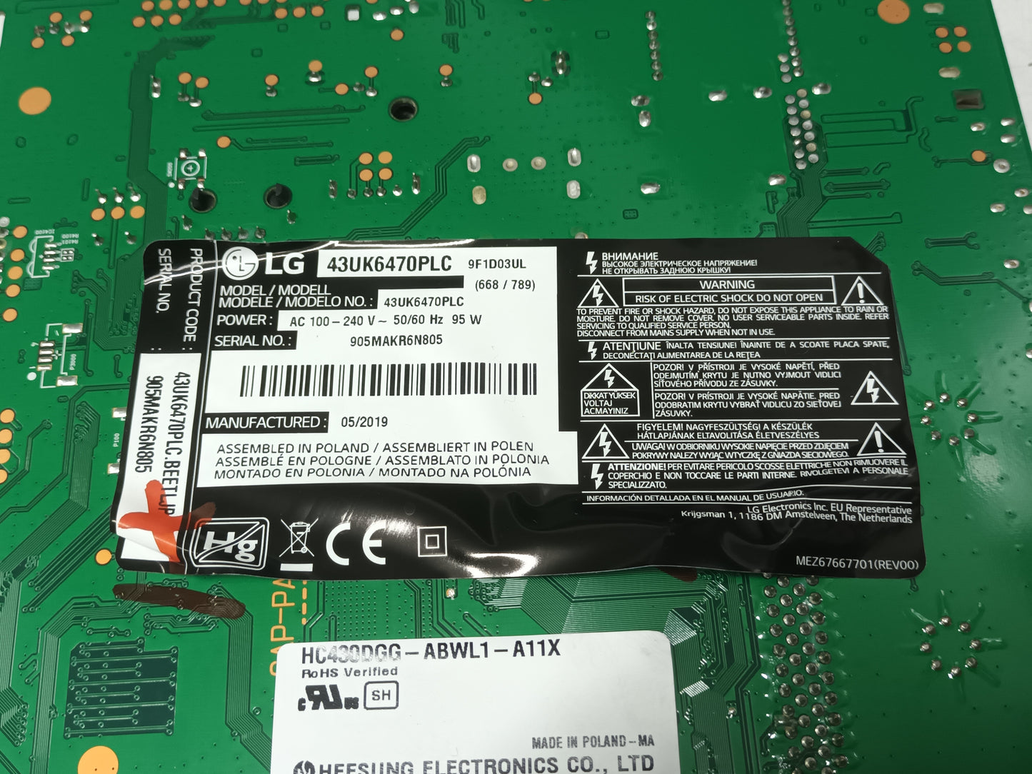 Soporte, peana de LG43UK6470PLC