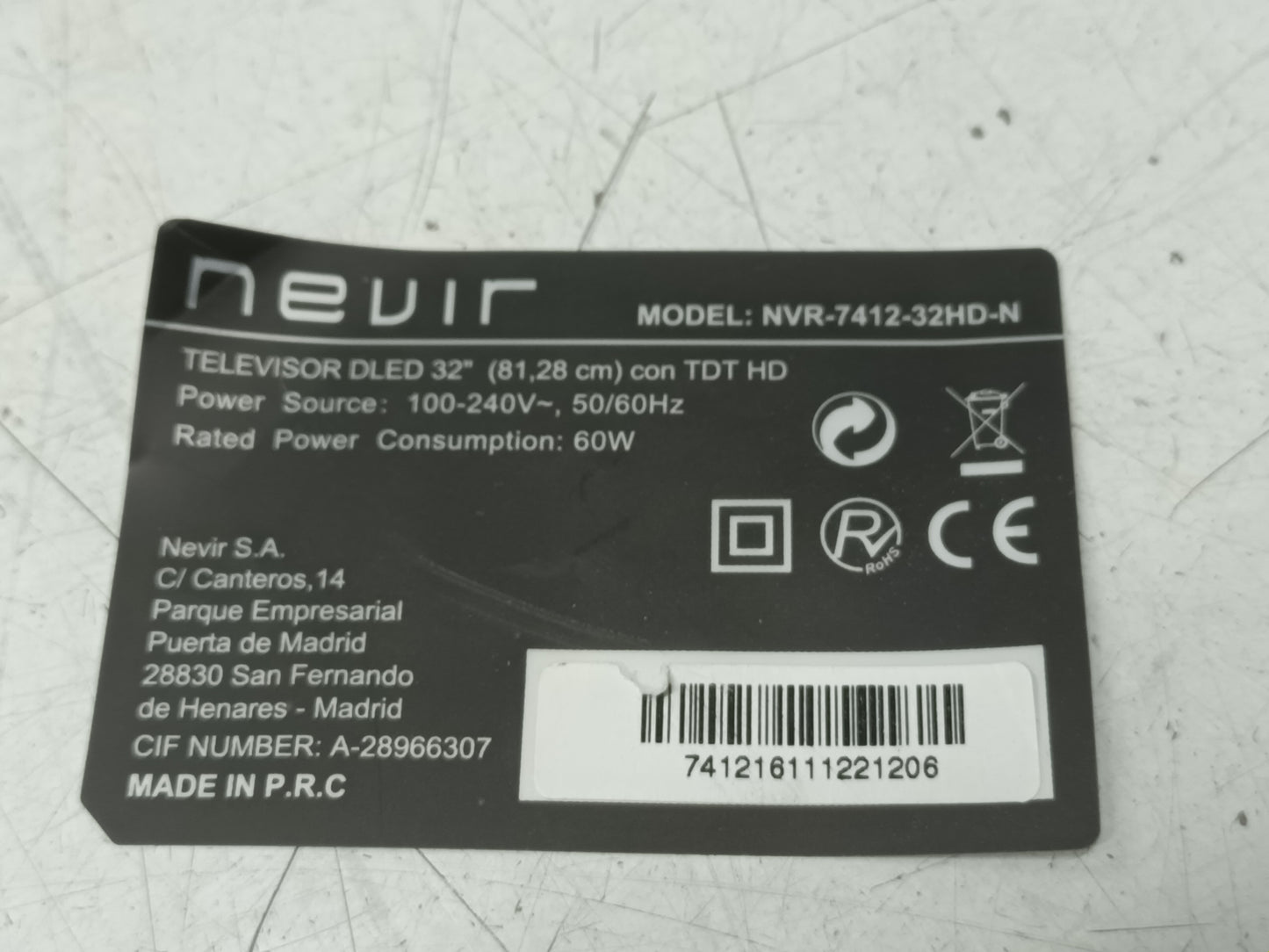 KIT 2 tiras de retroiluminación de NEVIR NVR-7412-32HD-N