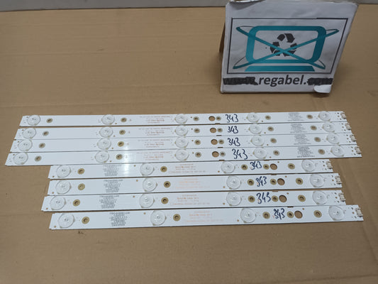 KIT 8 TIRAS LED, desmontada de LG43UJ620V