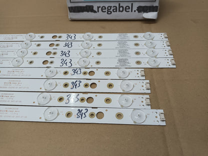 KIT 8 TIRAS LED, desmontada de LG43UJ620V