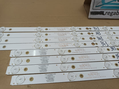 KIT 8 TIRAS LED, desmontada de LG43UJ620V