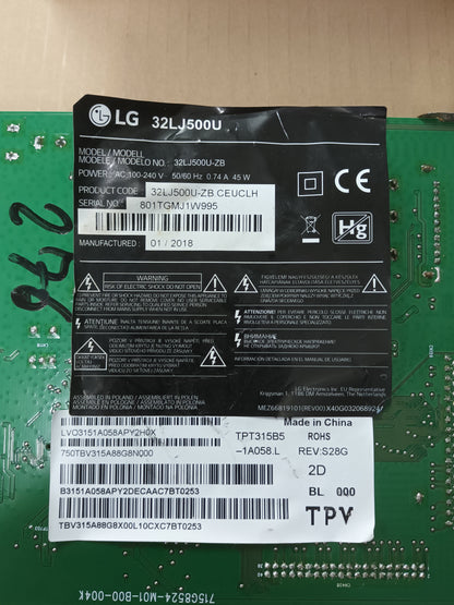 placa main, 715G8524-M01-B00-004K, de LG32LJ500U