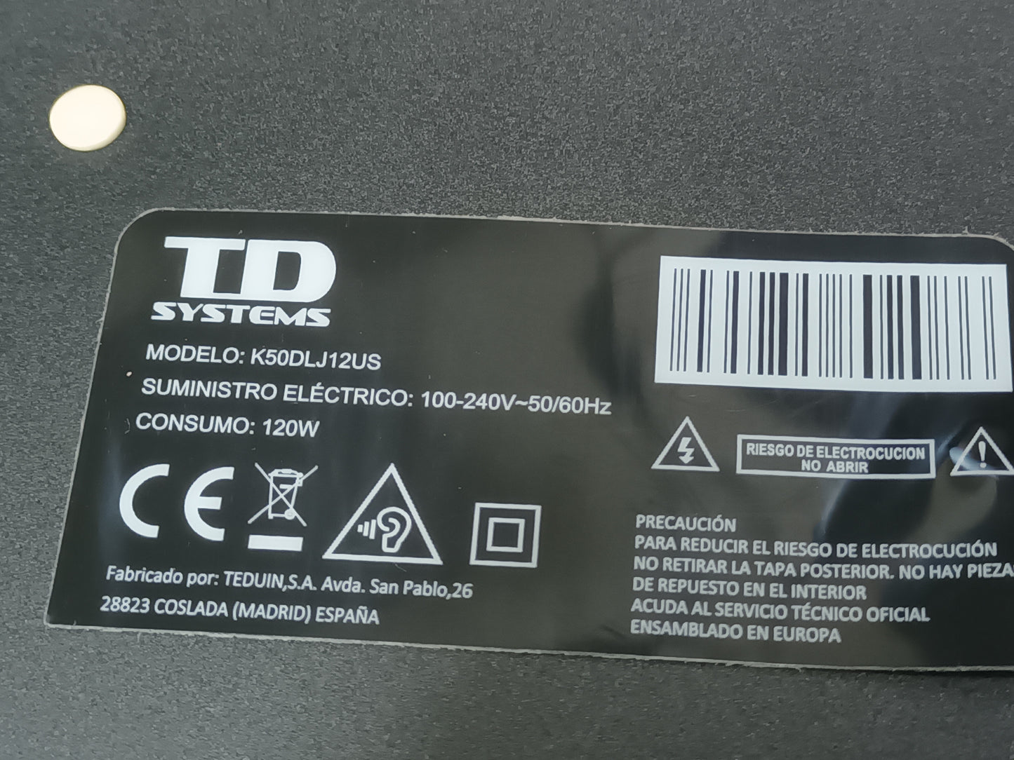 KIT 4 tiras de retroiluminación desmontadas de TD SYSTEMS K50DLJ12US