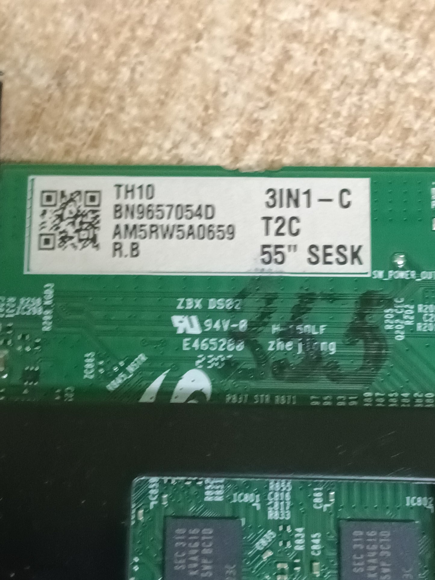 placa main, BN96-57054D, de SAMSUNG TU55CU7105K