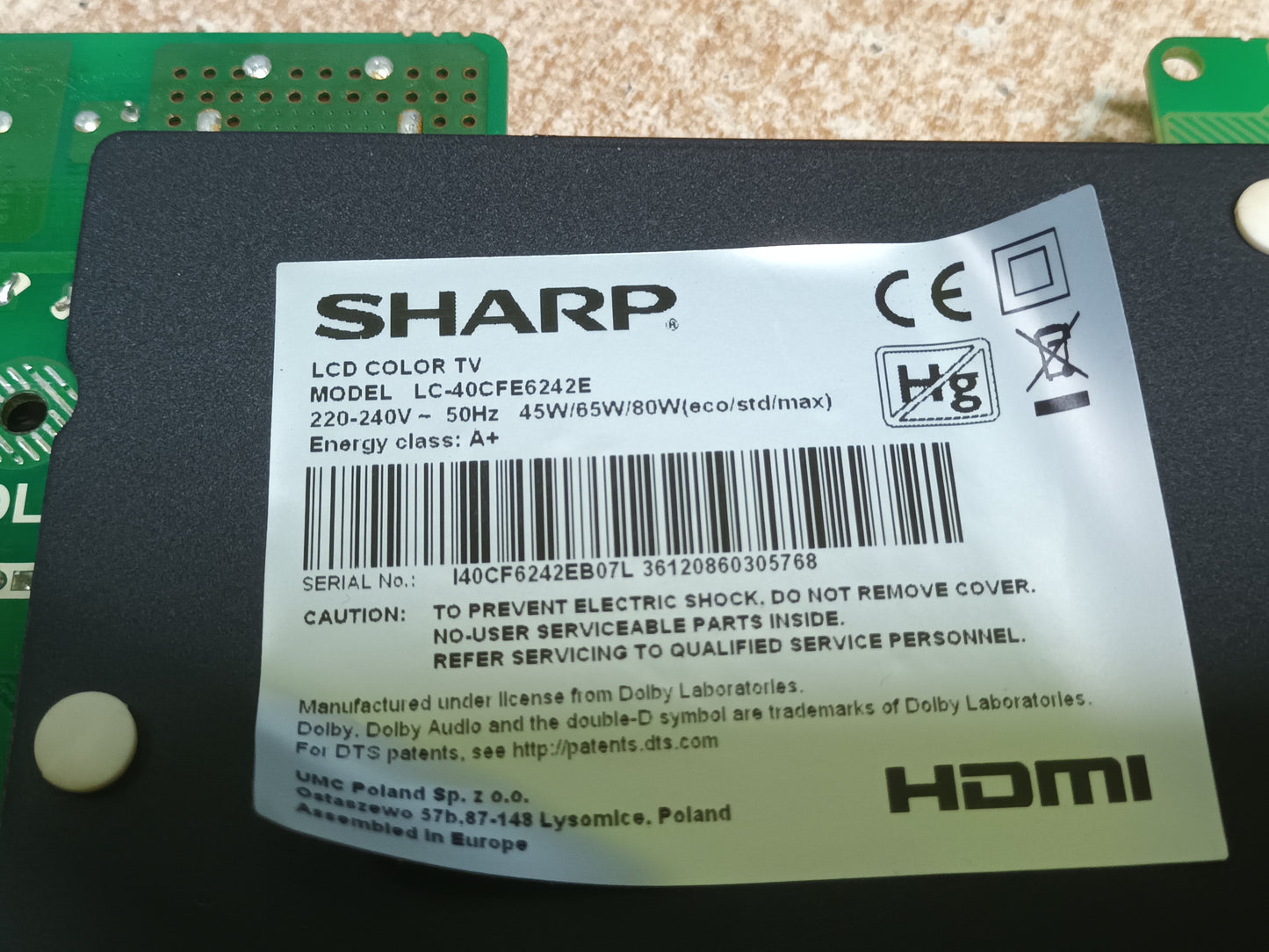 TP.MS6308.PB711, de SHARP LC-40CFE6424E