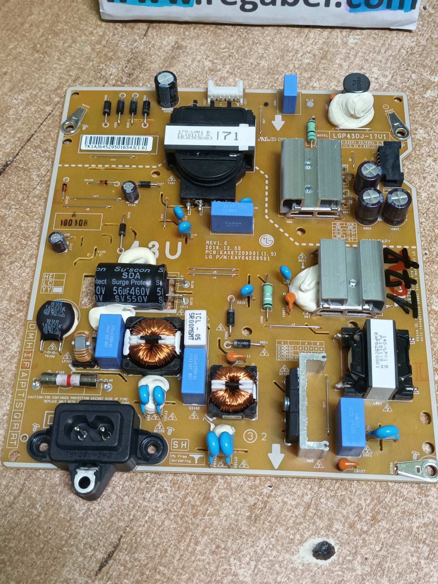 EAX67209001(1.5), de LG43UK6400PLF, (ref-177)