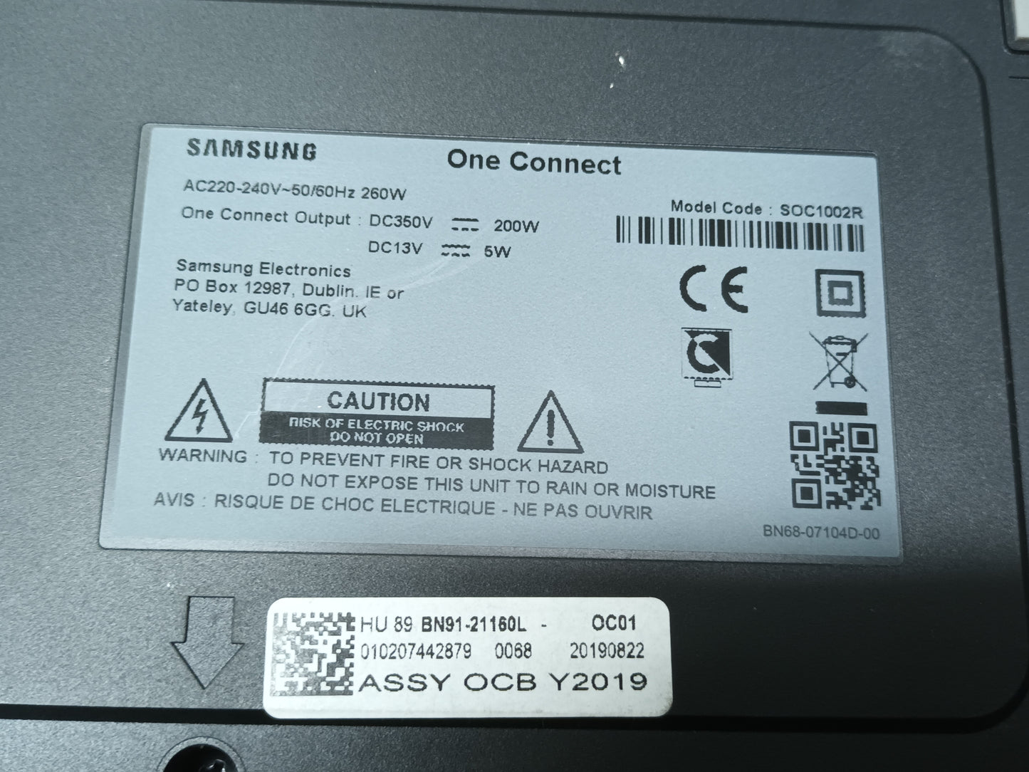 ONE CONNECT Box, BN91-21160L SOC1002R