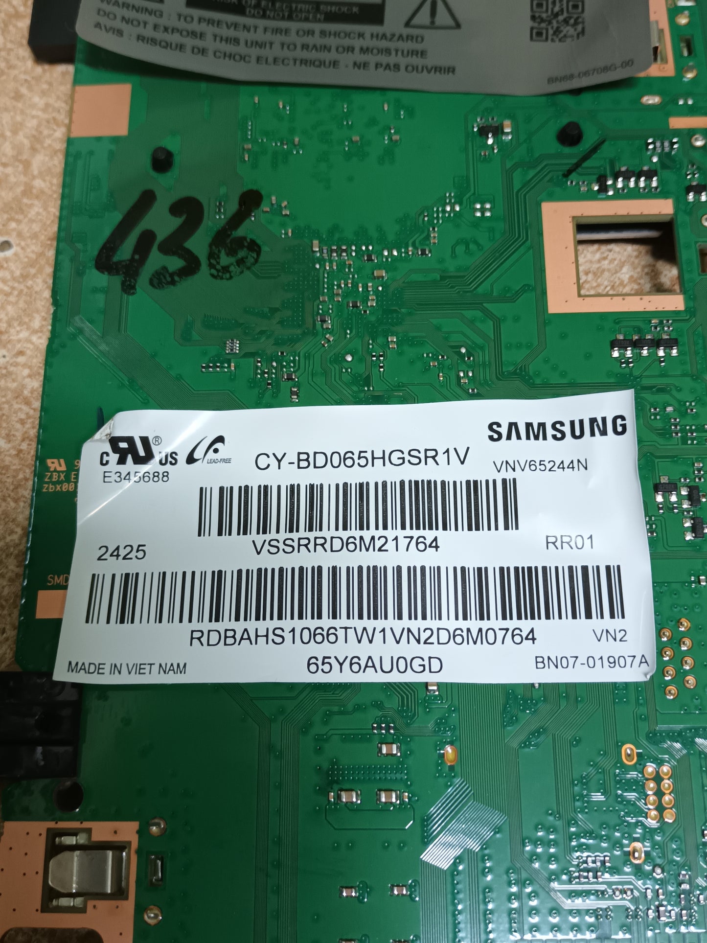 BN96-59614J, DE SAMSUNG TU65DU7105K,