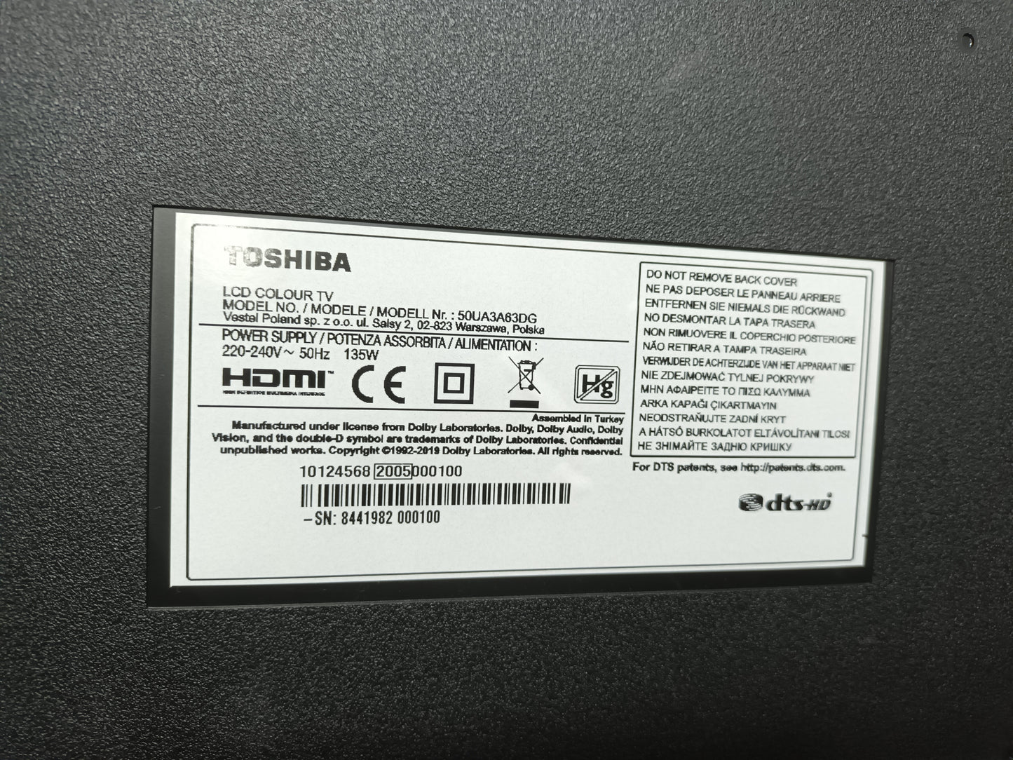 soporte, peana de TOSHIBA 50UA3A63DG,