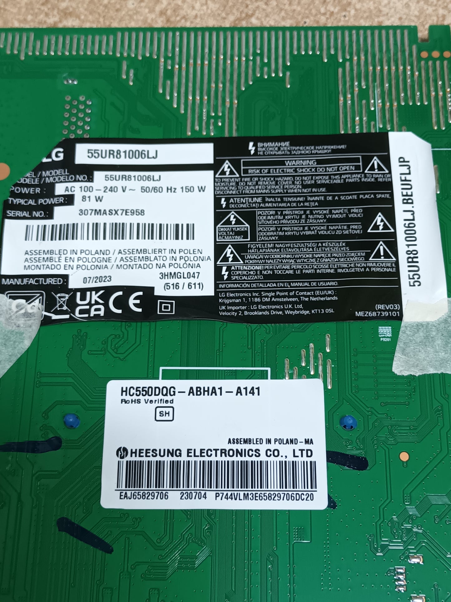 EAX70042603(1.2), de LG55UR81006LJ