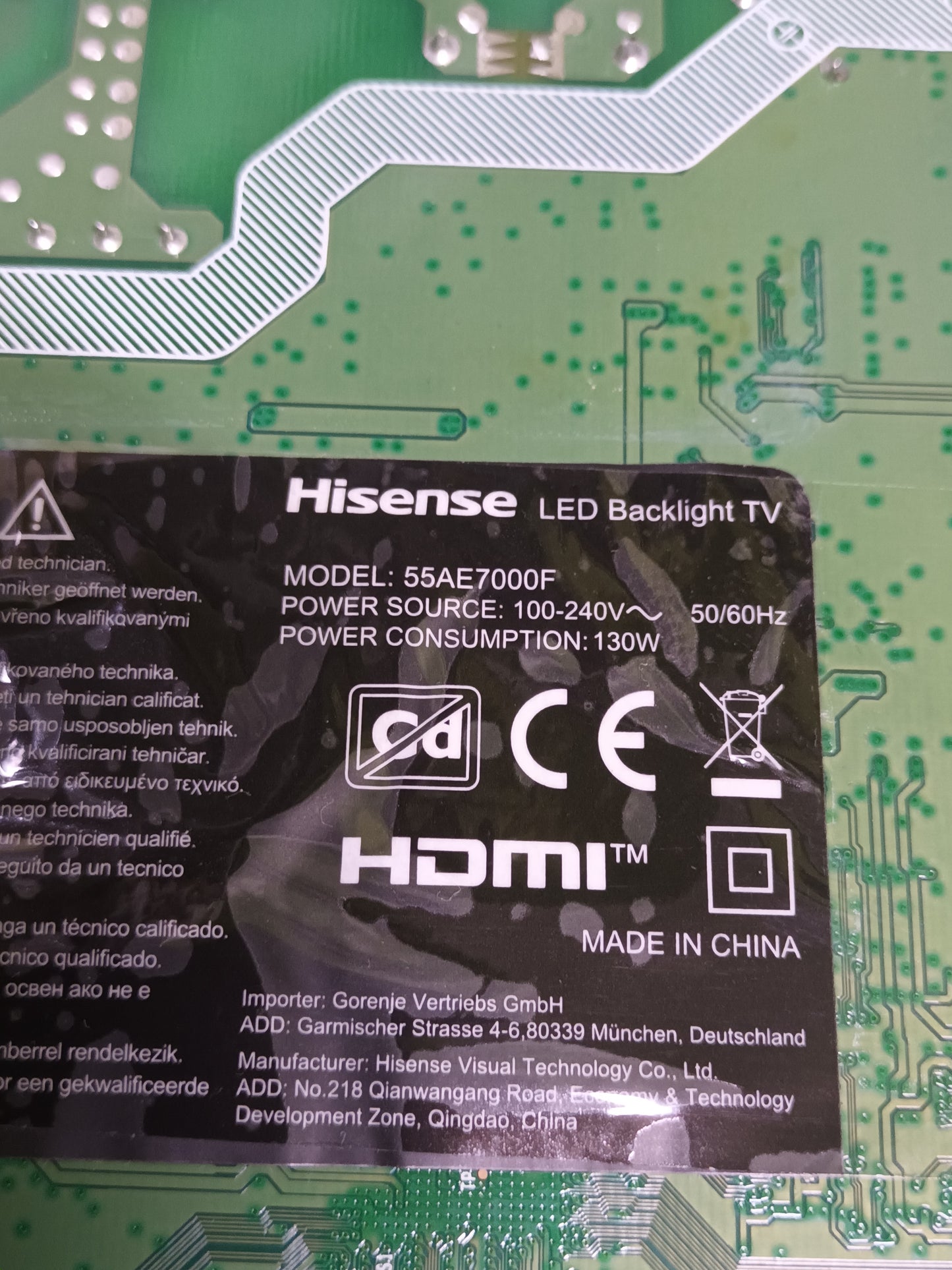 RSAG7.820.11100/ROH, de HISENSE 55AE7000
