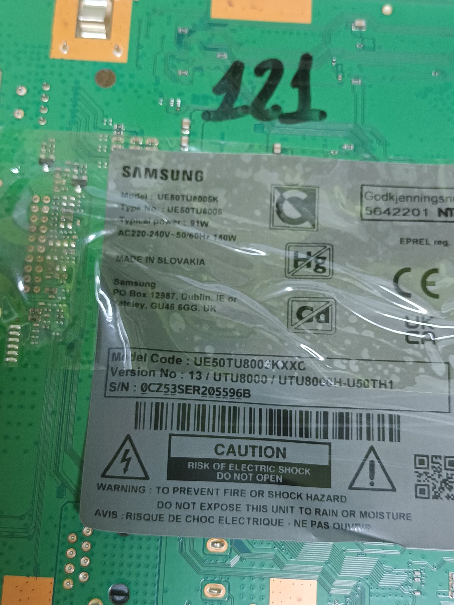 BN94-12873G, de SAMSUNG UE50TU8005K