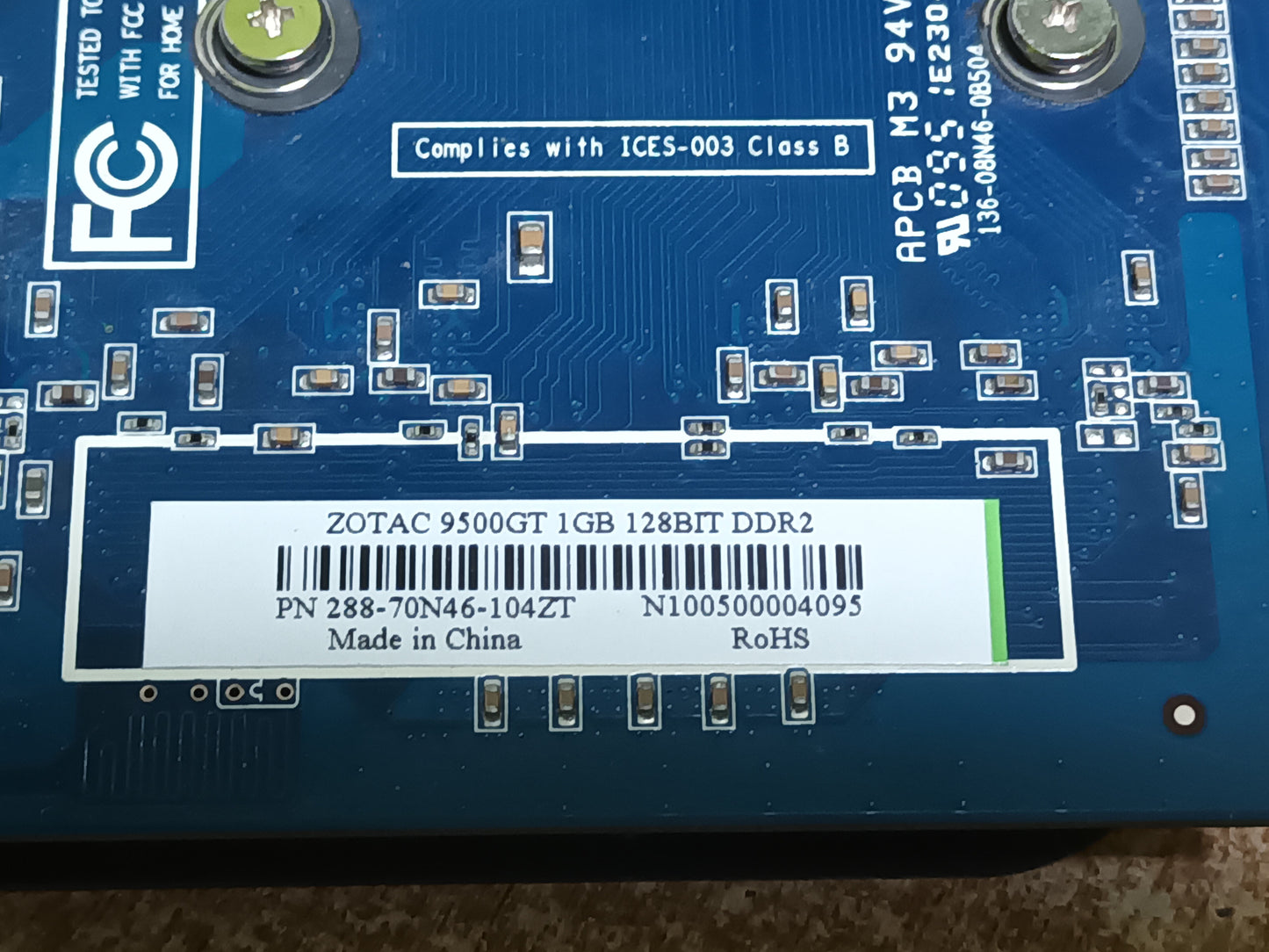 tarjeta grafica zotac geforce 9500 GT, 1gb,ddr2