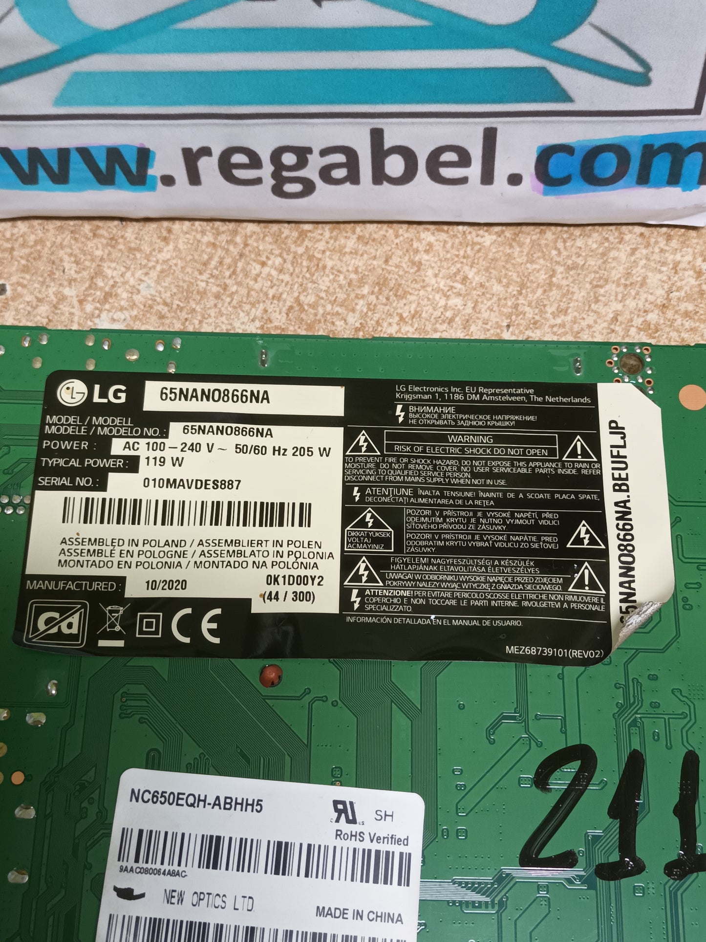 EAX69109605(1.0), EBT66177501, de LG65NAN0866NA