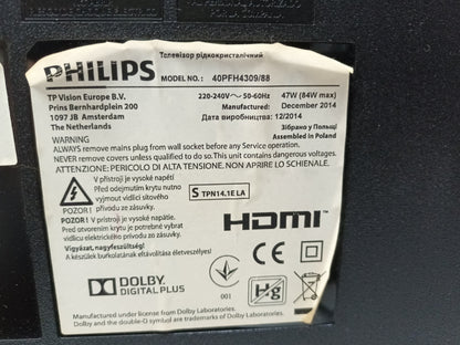 KIT 4 tiras de retroiluminación de PHILIPS 40PFH4309/88