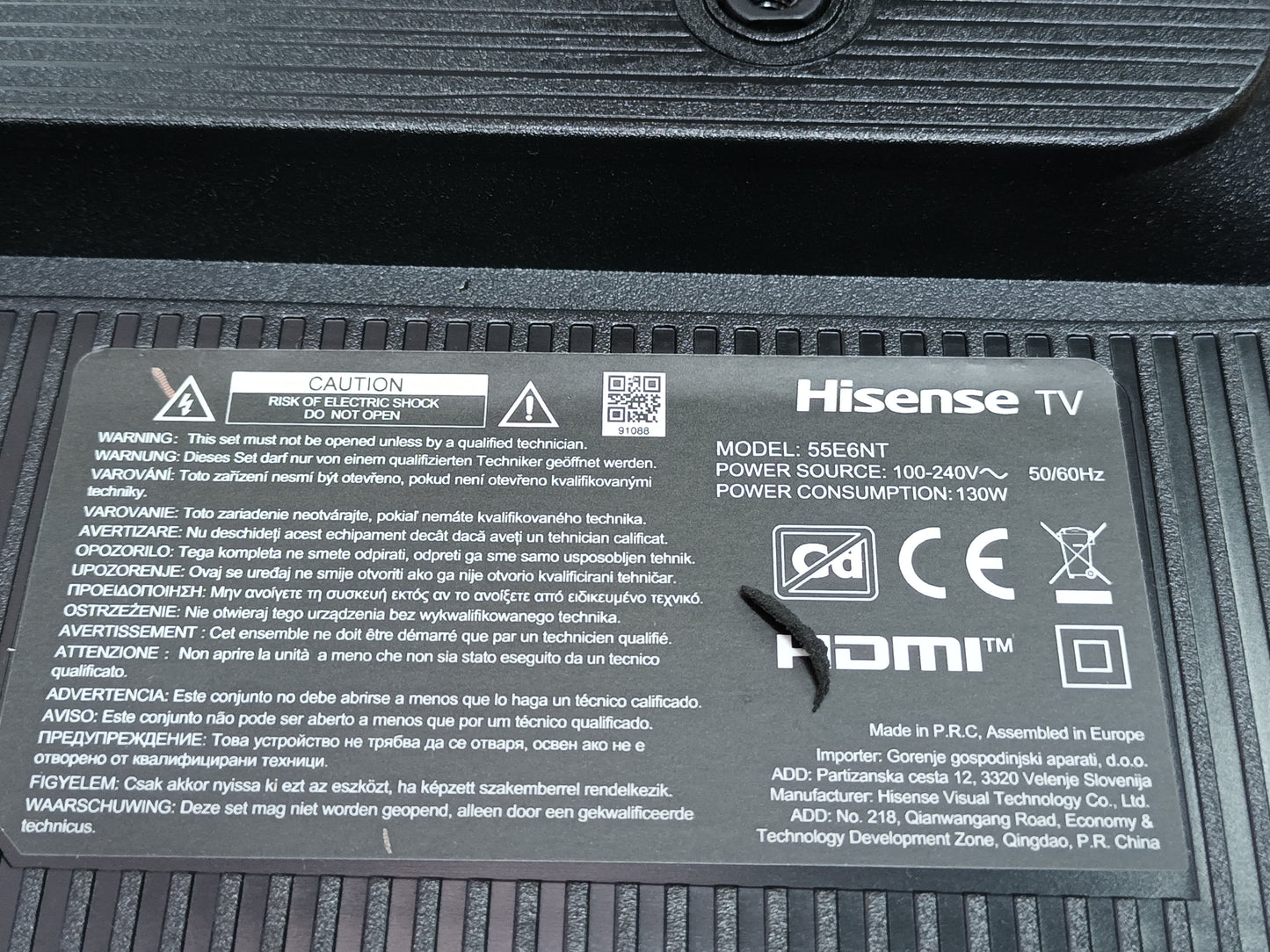 KIT 2 tiras de retroiluminación desmontadas de HISENSE 55E6NT