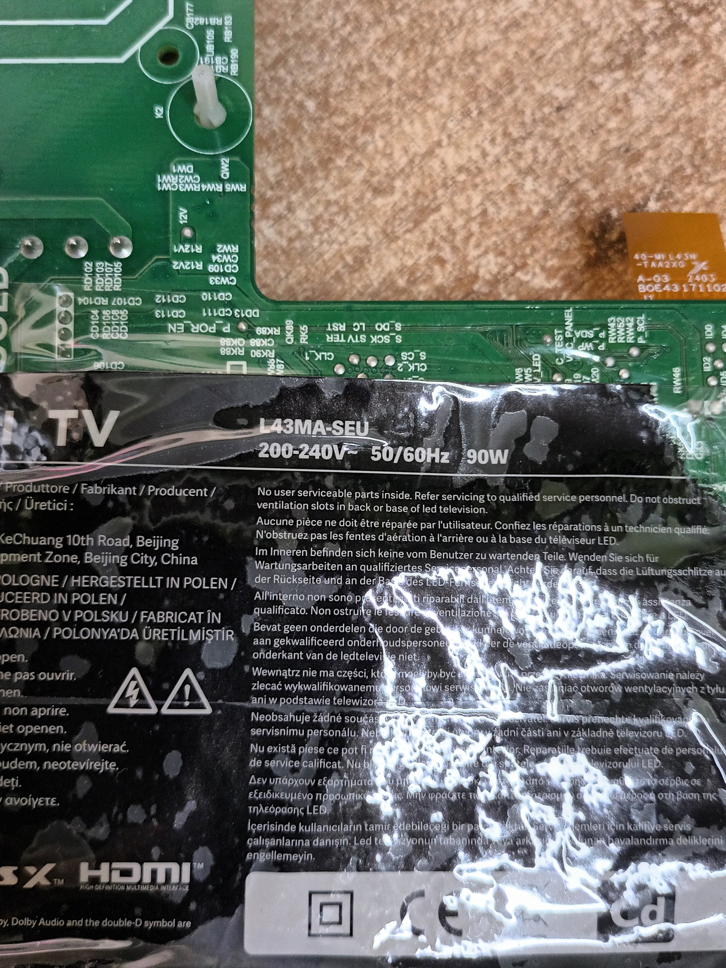 TD-001X, de XIAOMI L43MA-SEU