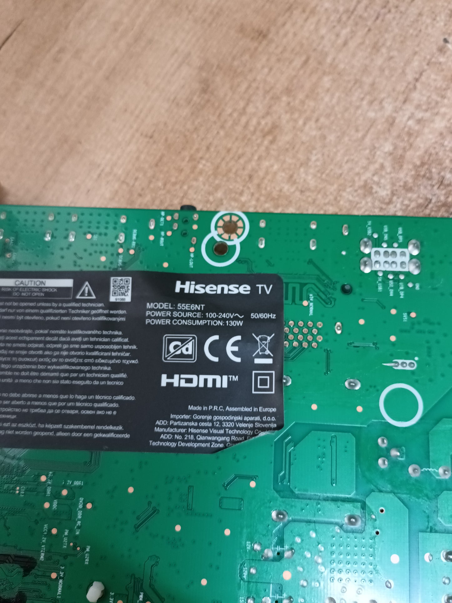 MANDO TV HISENSE 55E6NT, NUEVO SIN USAR, original, sku-1