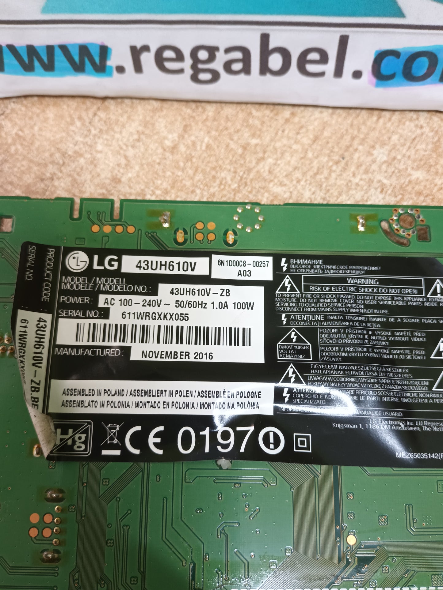 EAX69109605(1.0), EBR82405801, de LG43UH610V