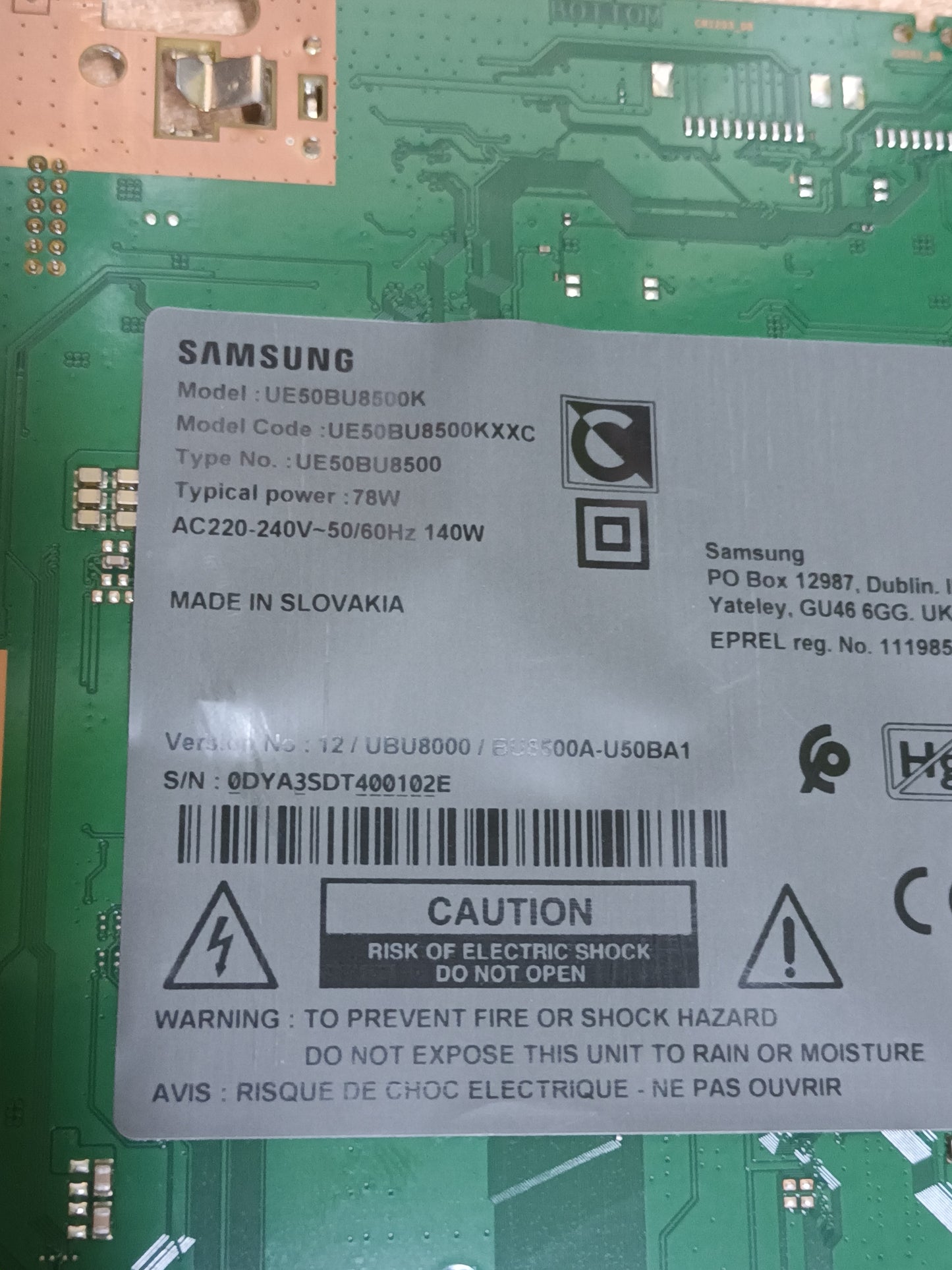 BN44-01110F, de SAMSUNG UE50BU8500K