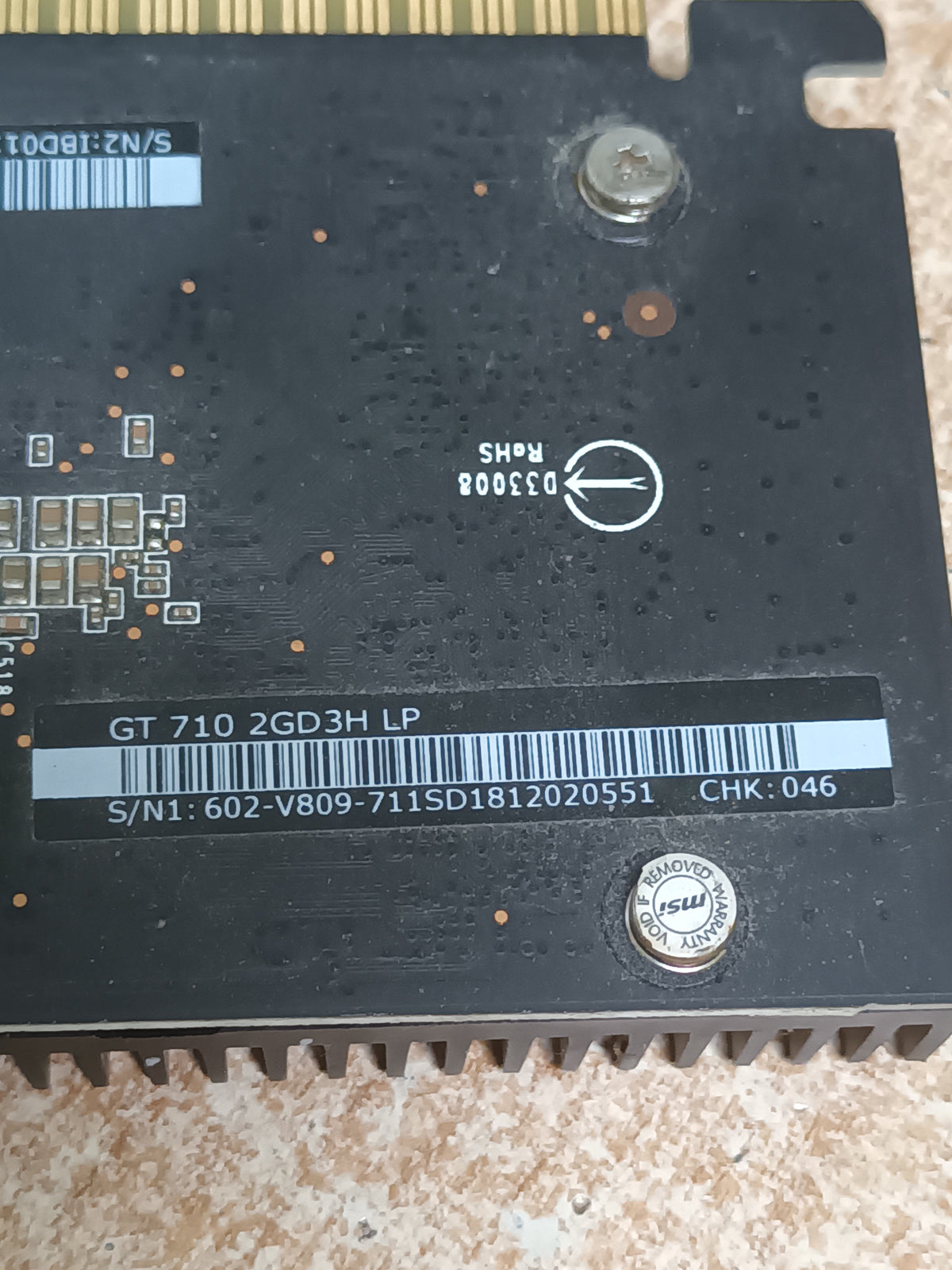 Tarjeta Gráfica MSI GeForce GT710 2GB DDR3