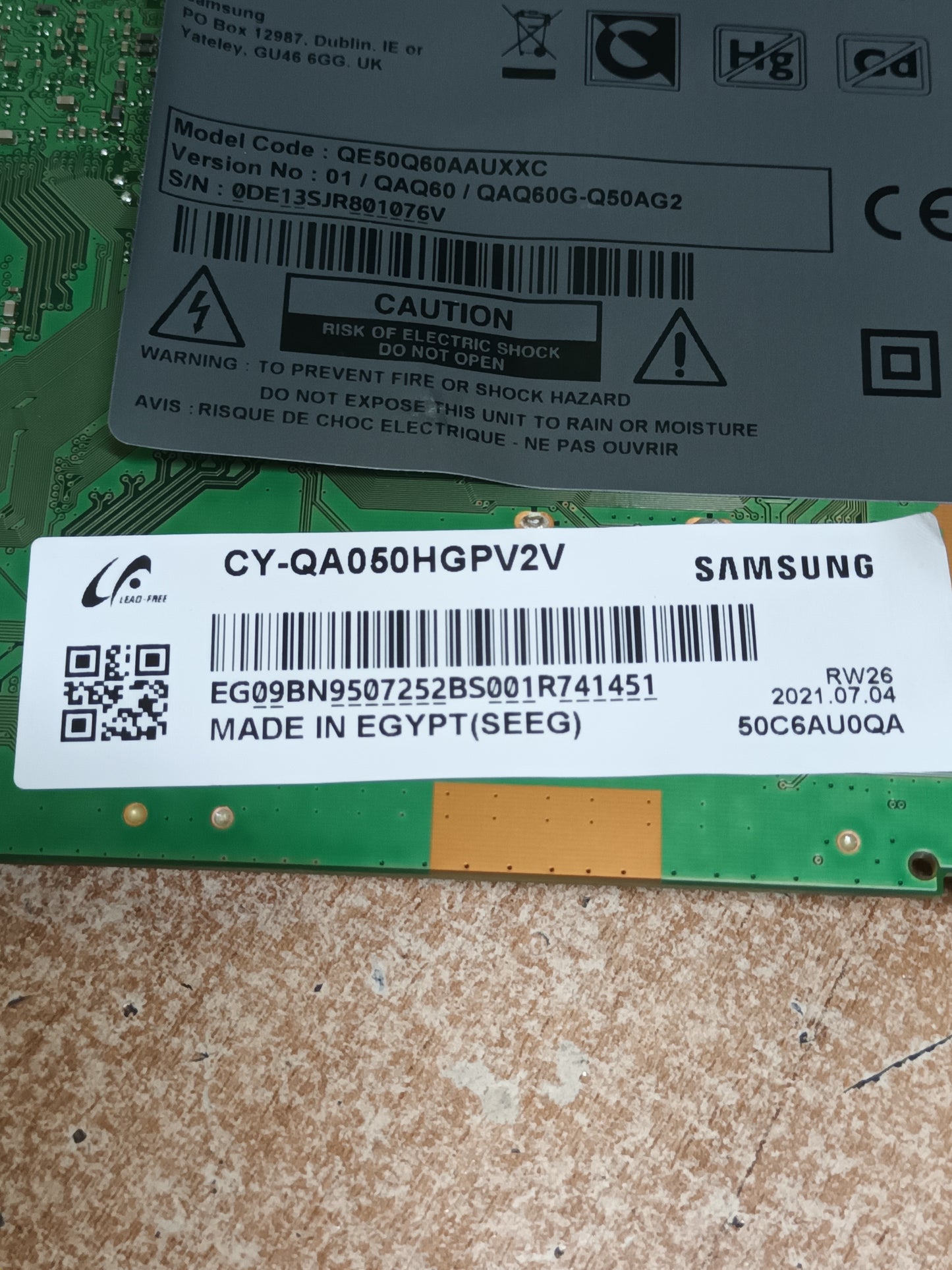 BN94-16448X, de Samsung QE50Q60AAU, (sku-98)
