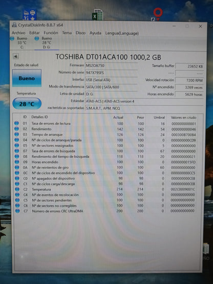 disco hdd 1tb, 3.5, toshiba, con informe