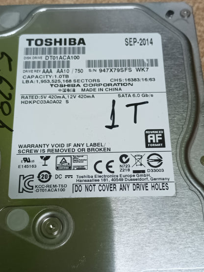 disco hdd 1tb, 3.5, toshiba, con informe