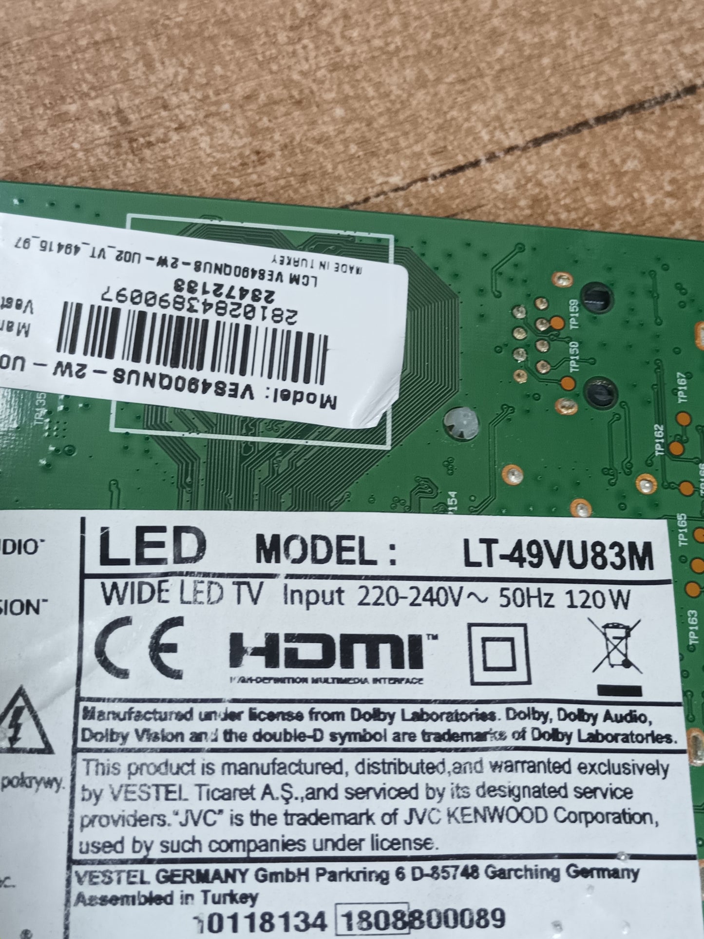 17IPS72 DE JVC LT-49VU83M, (sku-60)