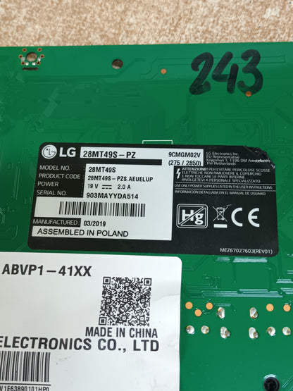 EAX67258106 (1.0) de LG 28MT49S-PZ