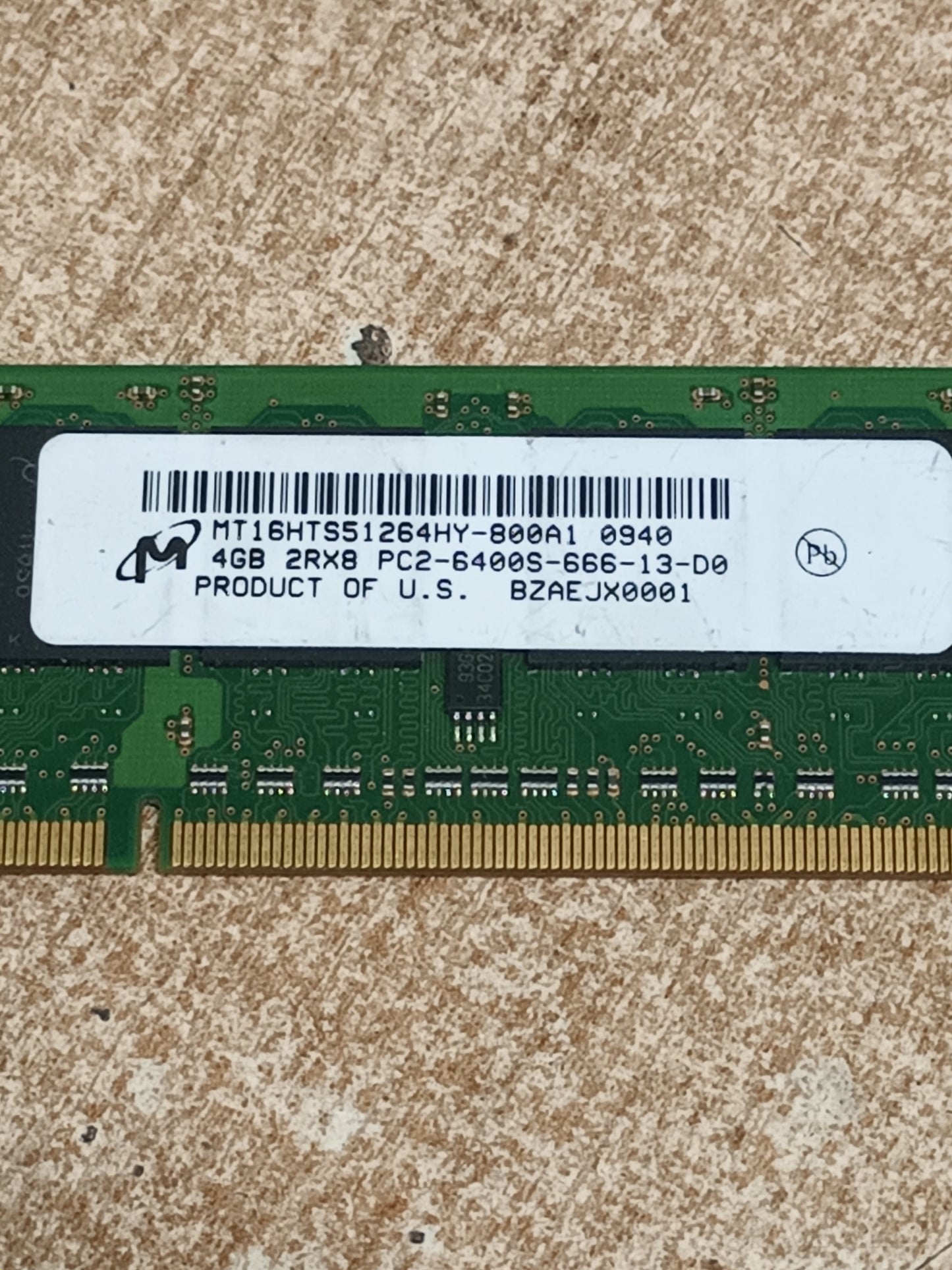 memoria ram ddr2, 4gb sodimm, 800mhz,