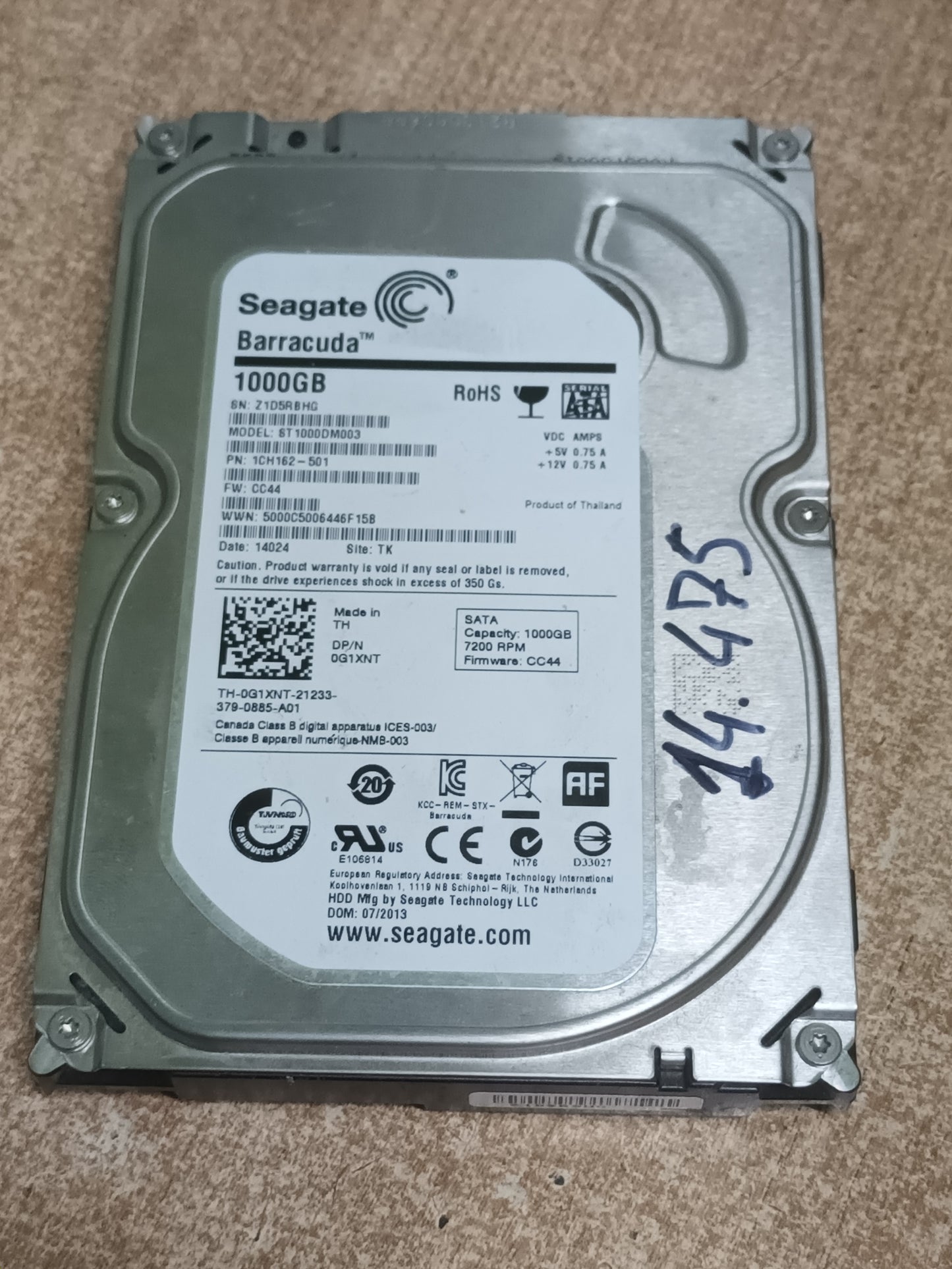 disco hdd 1tb, 3.5, seagate, con informe
