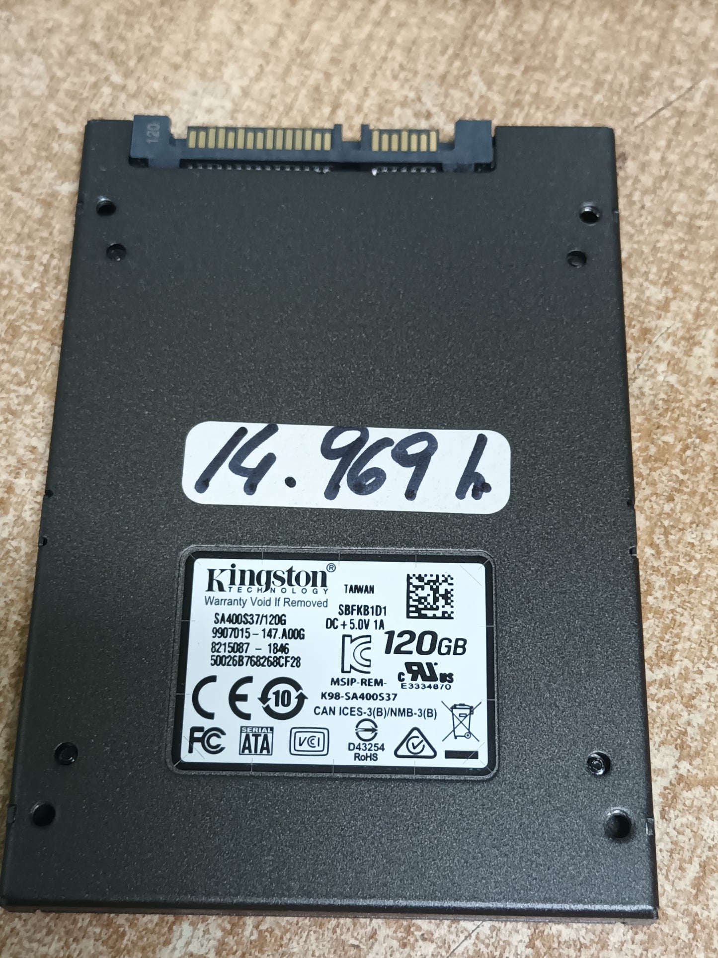 Disco SSD de 120GB 2.5, con informe